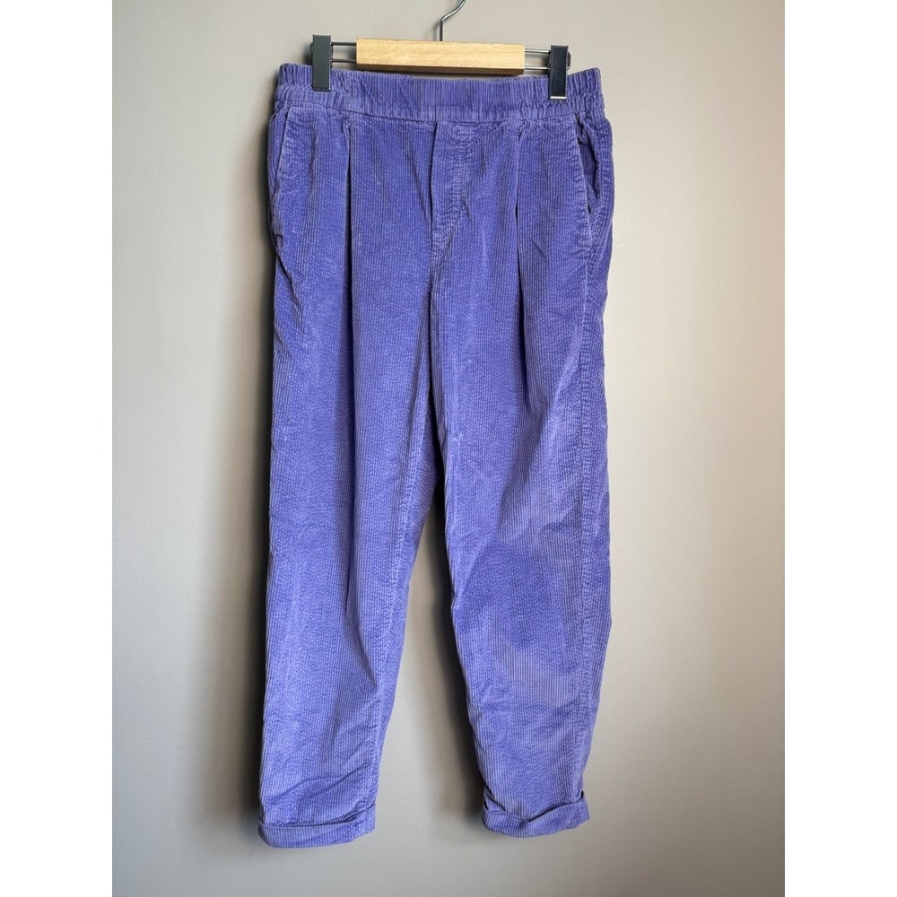 United Colors of Benetton Corduroy Pants Small Purple Retro Minimalist Cuffed